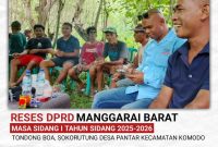 Reses Masa Sidang I Anggota DPRD Mabar dilaksanakan di Padang Persawahan Warga di Kecamatan Komodo