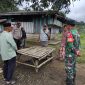 Babinsa Candra Kirana Sam dari Koramil 1630 bersama Kades Philipus Tulur, tinjau lansung Rumah warga yang terdampak angin Puting Beliung di di Kampung Cangkang pada Jum'at 23/01/2026 siang 