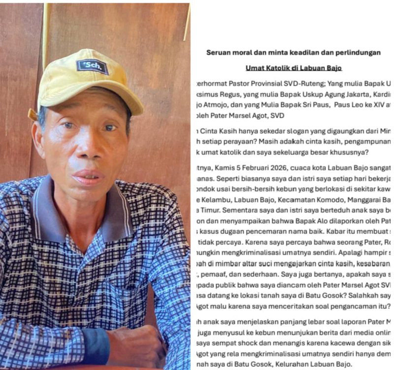 Salah satu Warga Labuan Bajo (Alosius Oba) Kirimkan surat ke Keuskupan Labuan Bajo hingga Vatikan.