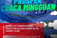 BMKG, Curah Hujan Tinggi Untuk Beberapa Hari Kedepan di Wilayah NTT.