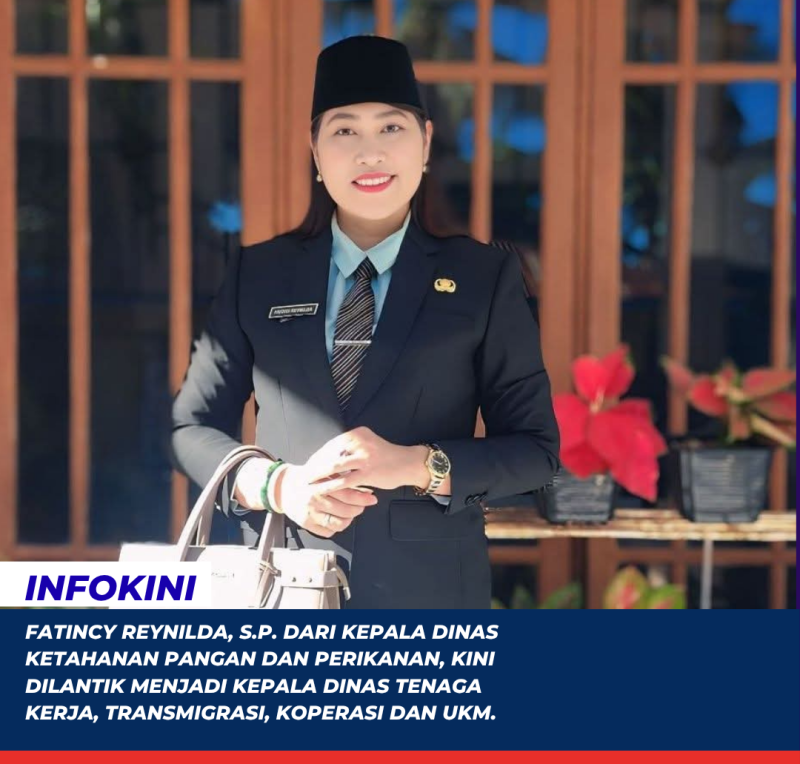 Fatincy Reynilda, S.P, dari Kadis Ketahanan Pangan dan Perikanan Mabar, kini dengan posisi barunya menjadi Kepala Dinas Tenaga Kerja, Transmigrasi, Koperasi dan UKM yang dilantik oleh Bupati Mabar pada Kamis, 6/5/2026. Di Aula kantor Bupati Manggarai Barat. 