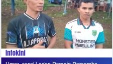 Umar, didampingi sang Coach Granat FC, Zaidul Muksim saat ditemui media usai pertandingan di lapangan Noa, desa Golo Ndoal.