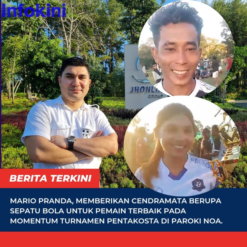 Dua Pemain terbaik mendapatkan kejutan berupa sepatu Bola dari Mario Pranda, usai pertandingan laga Final di Lapangan Noa.