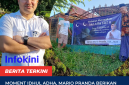 Aksi Peduli sesama, Mario Pranda, berikan samping kurban di Masjid Nurul Falag kampung Dalong.