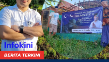 Aksi Peduli sesama, Mario Pranda, berikan samping kurban di Masjid Nurul Falag kampung Dalong.