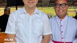 Cristo Mario Pranda bersama Uskup Labuan Bajo, yang mulia Mgr. Dr. Maksimus Regus, S.Fil., M.Si. 