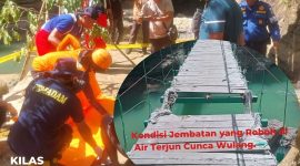 Kedua Jenazah saat di evakuasi oleh Tim SAR dan Kepolisian di Air Terjun Cunca Wulang.