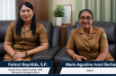 Kepala Disnakertranskop dan UKM Manggarai Barat, Fatinci Reynilda (kiri) dan Kepala Bidang Maria Agustina Ivoni Burhan, (kanan).