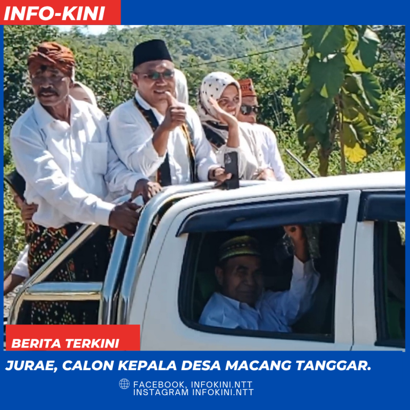 Cakades Jurae, saat menuju Kantor Sekretariat Panitia Pilkades Macang Tanggar.