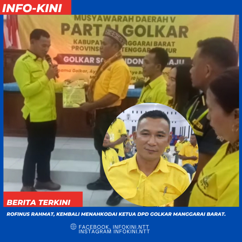 Rofinus Rahmat, terpilih menjadi Ketua DPD Golkar Manggarai Barat.