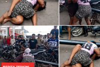 Akibat lelah mengantri, dua orang Ibu adu jotos di SPBU.