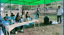 Kades Samaila resmi membuka Turnamen Takraw di Desa Golo Mori.