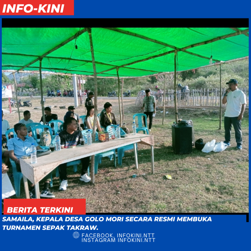 Kades Samaila resmi membuka Turnamen Takraw di Desa Golo Mori.