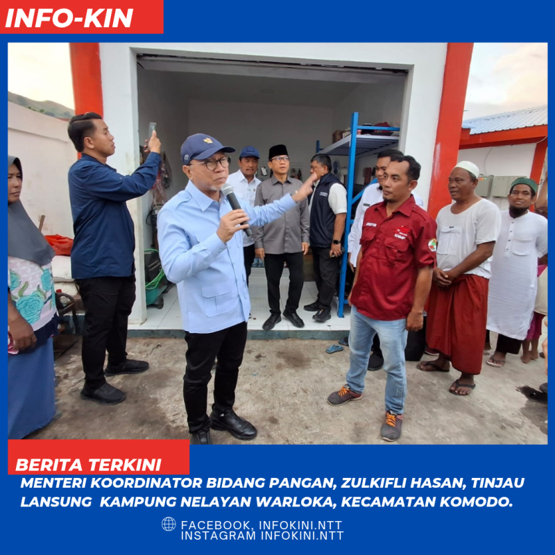 Menteri Koordinator Bidang Pangan, Zulkifli Hasan, meninjau langsung Kampung Nelayan Modern (KNMP) Warloka di Kecamatan Komodo, Kabupaten Manggarai Barat.