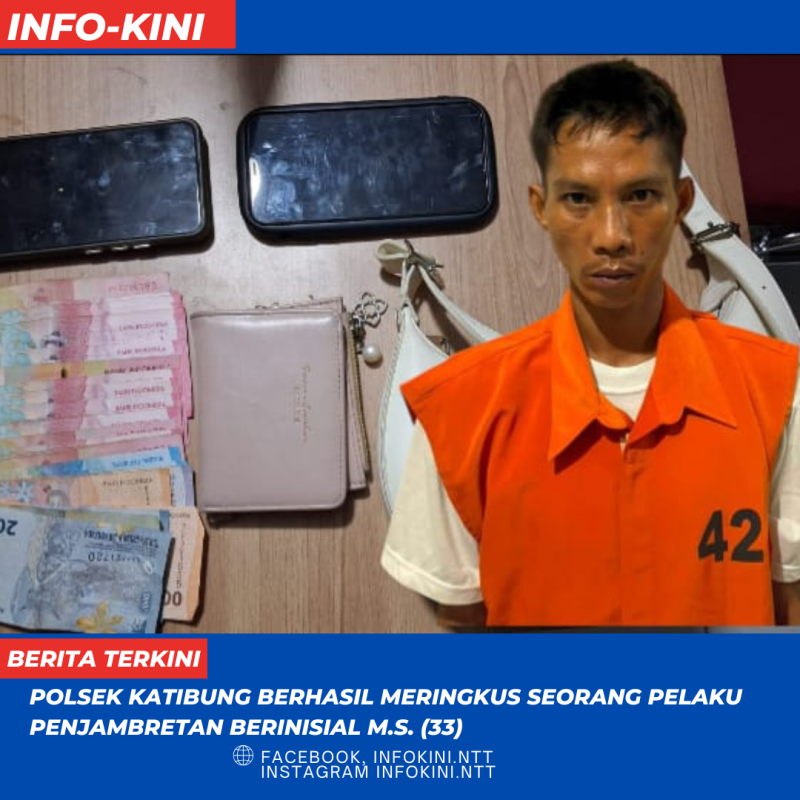 Pelaku Penjambret berhasil diringkus tim Polsek Katibung.