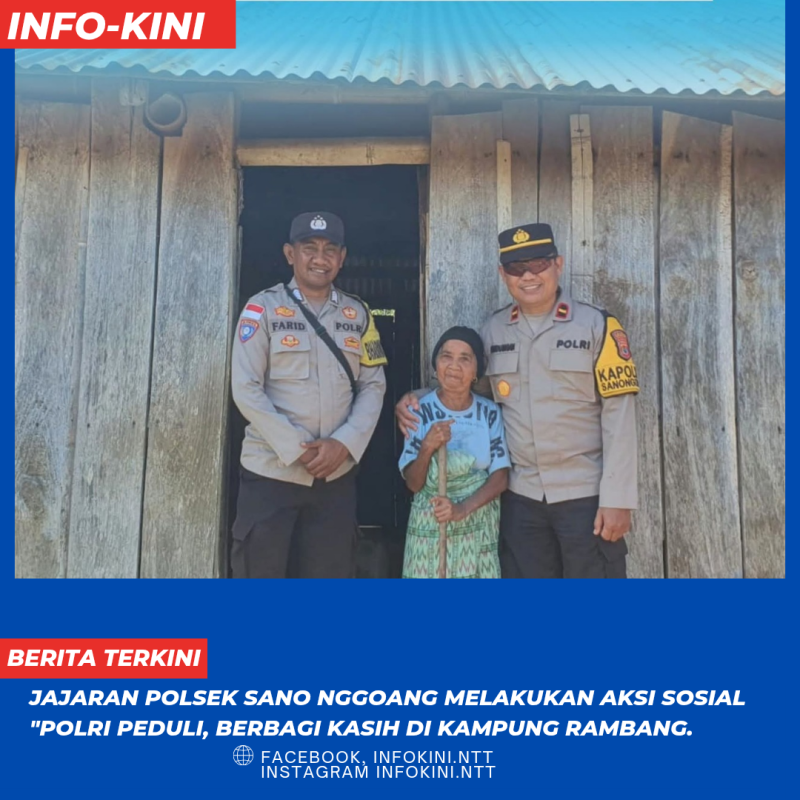 Jajaran Polsek Sano Nggoang berbagi kasih di Kampung Rambang.