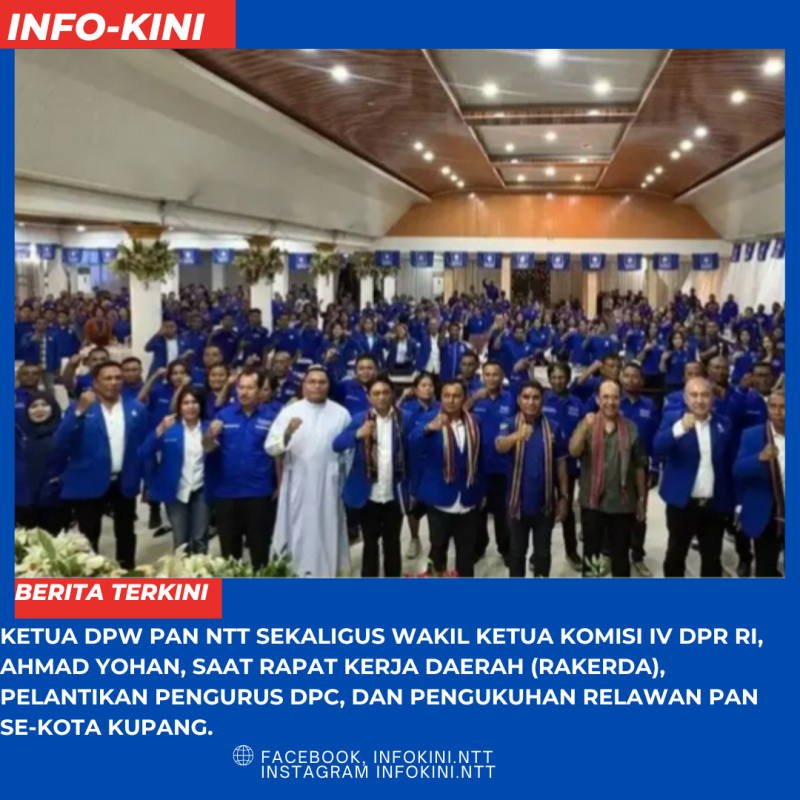 Ahmad Yohan, Saat Pelantikan DPC PAN dan Pengukuhan Relawan di Kota Kupang. 