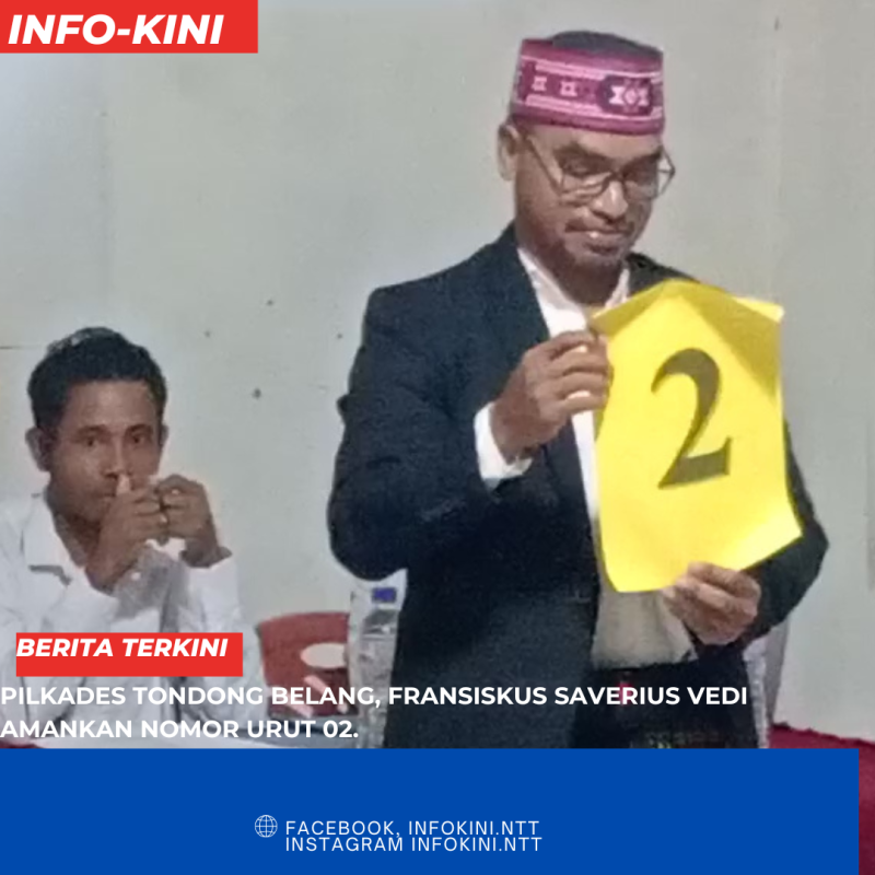 Saat Fransiskus Saverius Vedi, mengangkat nomor undian 02 di Kantor Desa Tondong Belang.