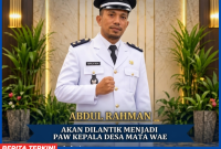 Abdul Rahman, Kades PAW Mata Wae akan dilantik Pada 12 Agustus 2026.
