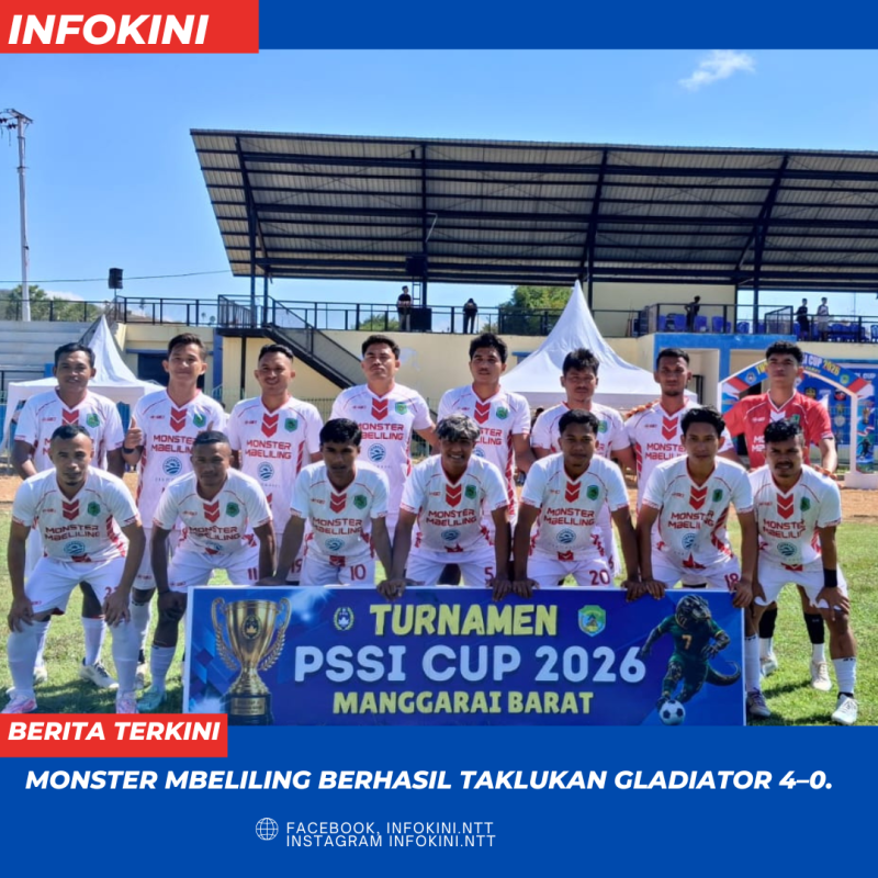 Monster Mbeliling FC berhasil Taklukan Gladiator pada Babak Penyisihan Grup B PSSI CUP II Manggarai Barat.