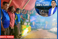 DPD PAN Mabar Distribusikan Bantuan Logistik di Kampung Norang, Kecamatan Welak.