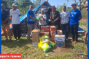 Rikardus Jani, Ketua DPD Demokrat Manggarai Barat, salurkan Bantuan kepada Korban Gempa Flores.