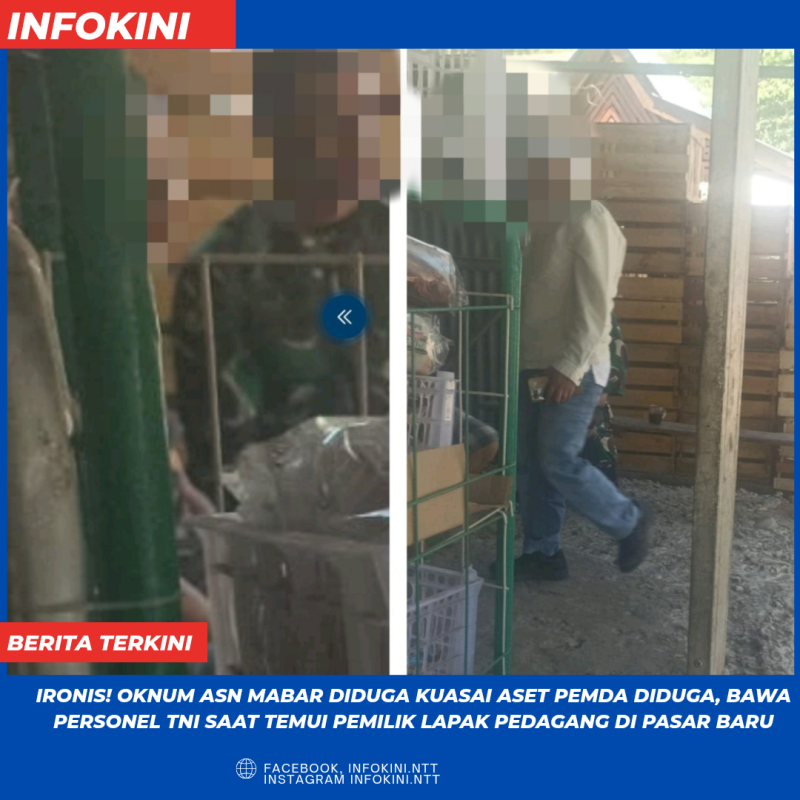 Seorang ASN di Mabar yang datangi Lapak pedagang untuk dikosongkan.