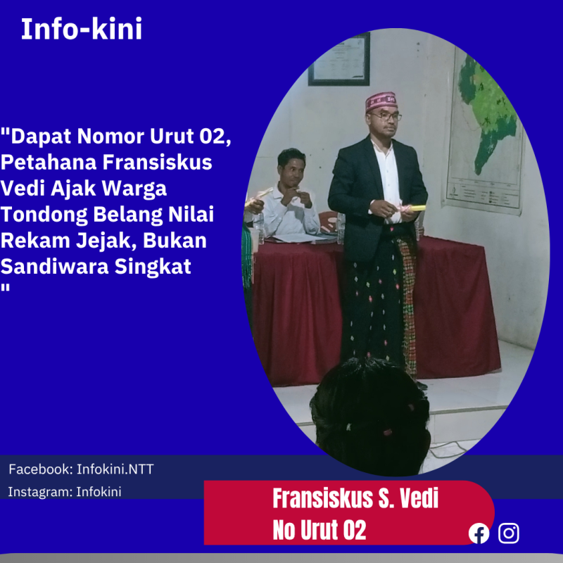 Fransiskus S. Vedi, Calon Kepala Desa Tondong Belang Periode 2026–2024.