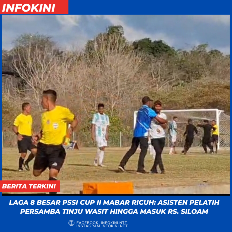 Oknum Anggota PSSI Mabar, menghajar Wasit di Stadion Ora Flobamora.