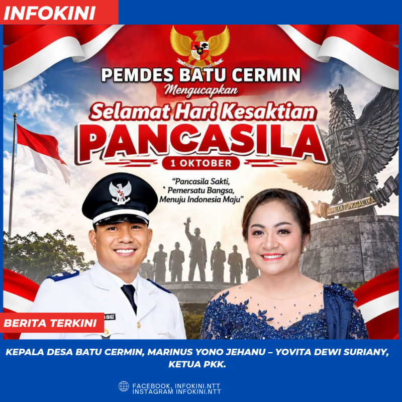Kepala Desa Batu Cermin, sampaikan Ucapan Selamat Hari Pancasila 2026.