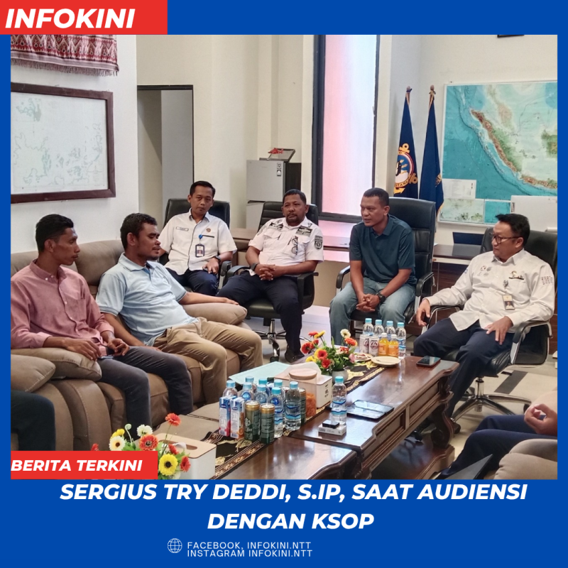 Insiden Kapal Tenggelam di Labuan Bajo, Sergius Tri Deddy, S.IP, menilai kondisi ini sangat memprihatinkan. (foto saat Audiensi dengan KSOP).