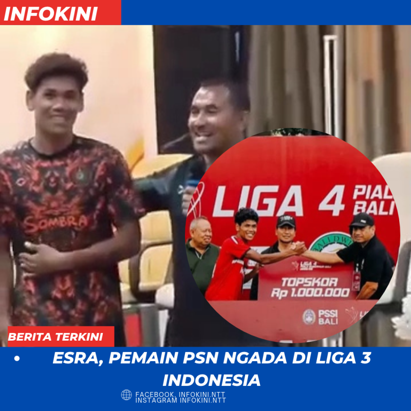 Esra Sengsara saat diterima oleh Coach PSN Ngada, Kletus Marselinus Gabhe untuk kompetisi Liga 3 Indonesia..